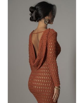 Women's Terra Cotta Serene Wonders Crochet Dress