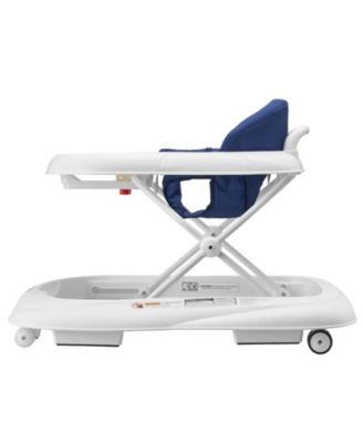 Kids Anti-Rollover Foldable Baby Walker with Adjustable Height Wheels and Feeding Tray