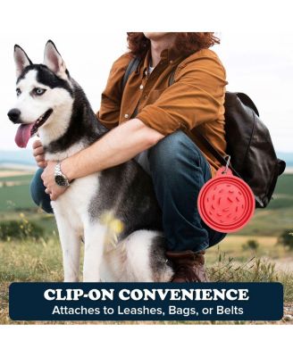 Slow-Feeder, Non-Skid, BPA-Free Silicone Travel Dog Bowl