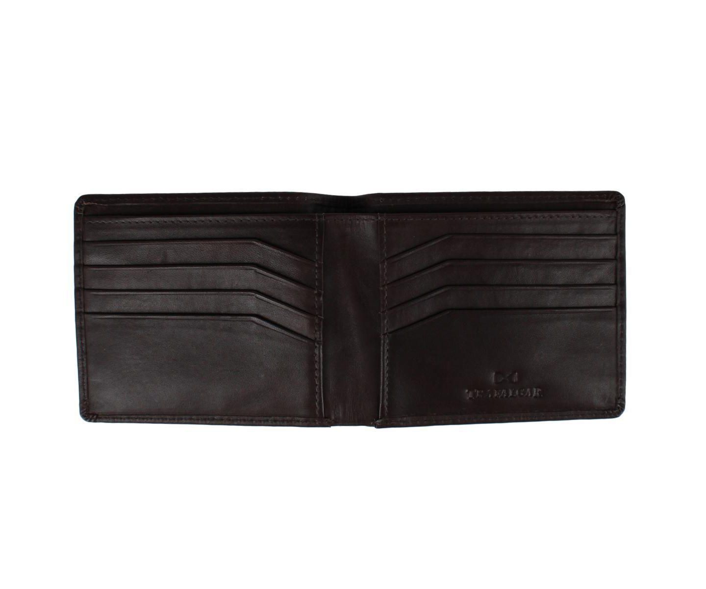 Мужской кошелёк TRAFALGAR Lazzaro Lattice Weave Leather Bi-Fold Wallet, цвет: Тёмный коричневый — фото 2