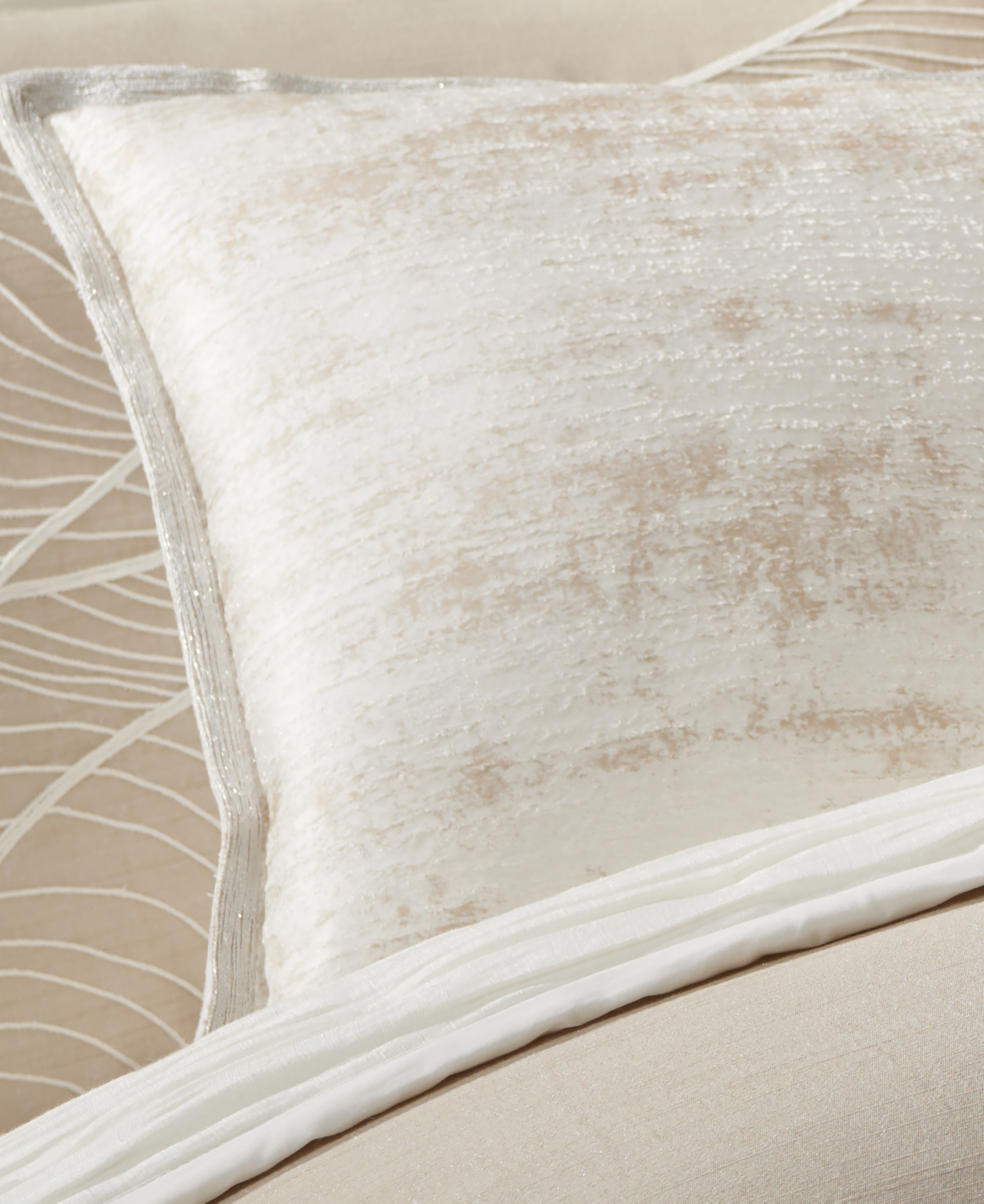 Donna Karan Home Brush Stroke Decorative Pillow, 18" X 18" In Neutral