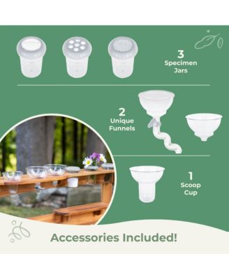 Acadia Kids' Outdoor Mud Kitchen Playset - Pretend Play Kitchen with Sink, Stove, and Accessories | Wooden Backyard Playset