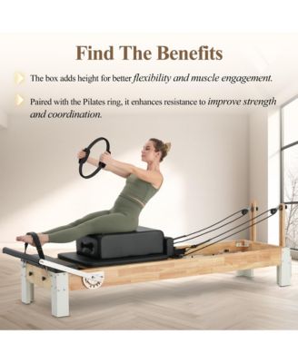 Pilates Box for Reformer – Durable PU Leather, Anti-Slip, Includes Pilates Ring