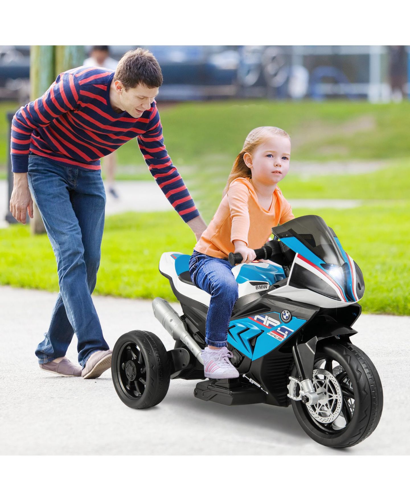 Детская игрушка Mecale 12V Licensed BMW Kids Motorcycle Ride-On Toy for 37-96 Months Old Kids, цвет: Синий — фото 3