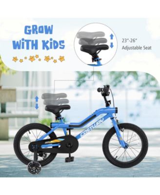 18 Inch LED Lighted Kids Bike with Training Wheels and Headlight for Ages 4-8 Years