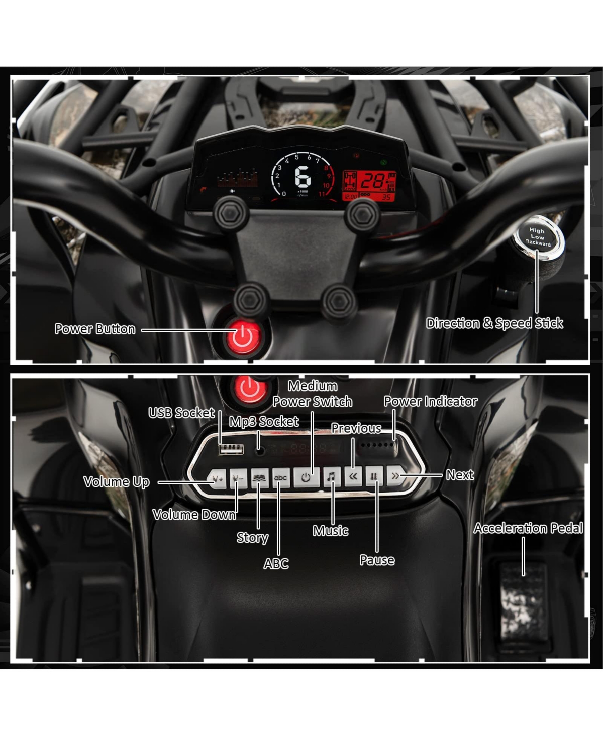 12V Kids Ride On Atv 4 Wheeler with MP3 and Headlights