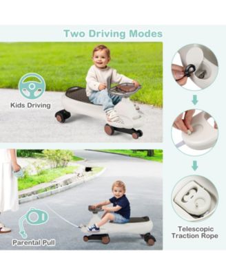 Wiggle Car with Hauling Rope Ride on Toy with Under-Seat Storage