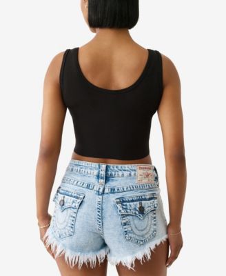 Women's Crystal Rib Crop Tank Top