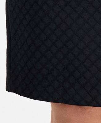 Plus Size Shawl-Collar Jacket & Pencil Skirt Suit Set