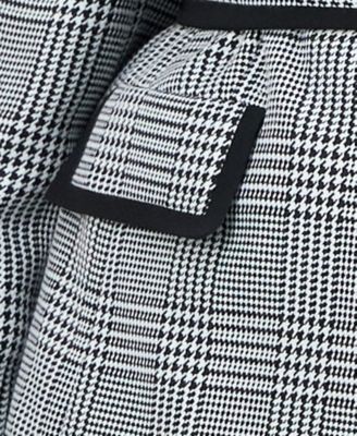 Plus Size Framed Plaid Belted Wide-Leg Pantsuit Set