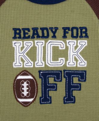 Baby Boys Ready For Kickoff Football Coverall & Cap, 2 Piece Set