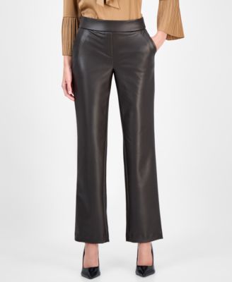 Women's Faux-Leather Pull-On Pants