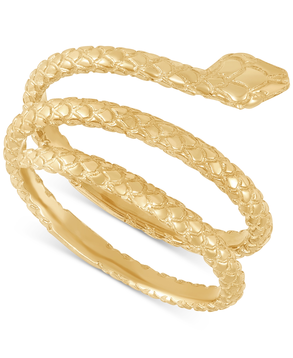 Textured Snake Coil Statement Ring in 10k Gold - 10K Yellow Gold
