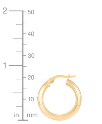 Groove Textured Small Hoop Earrings in 10k Gold, 0.79"