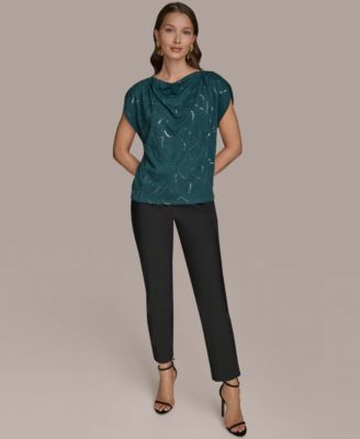 Women's Short-Sleeve Embroidered Sequined Top