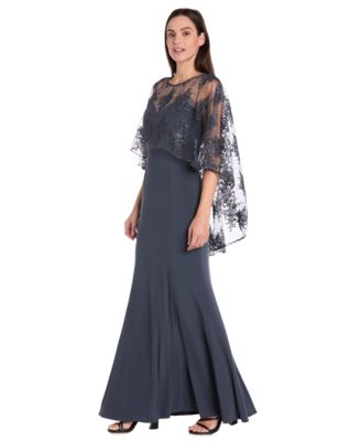 Women's Embellished-Capelet Gown