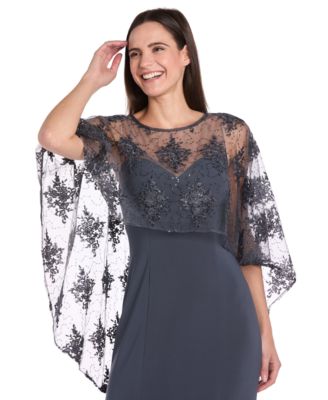 Women's Embellished-Capelet Gown