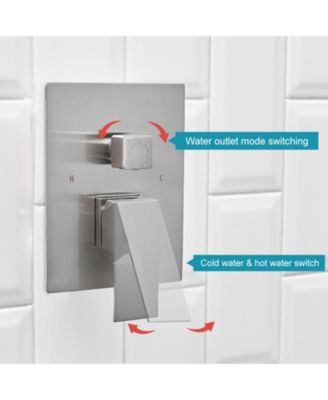 3-Spray Patterns With 2.5 GPM 10 in. Showerhead Wall Mounted Dual Shower Heads With Valve