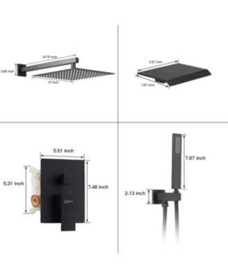 3-Spray Patterns With 2.5 GPM 12 in. Showerhead Wall Mounted Dual Shower Heads With Valve in Brushed Nickel