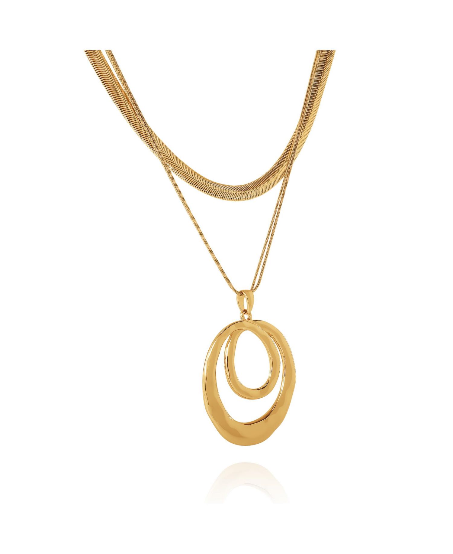 Layered Spiral Pendant Necklace