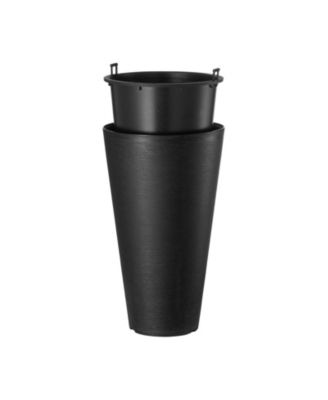 Tall Planter Set of 2 Round Tapered Plant Pots for Outdoor Indoor