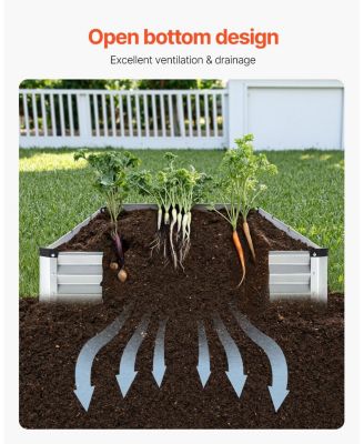 Durable Galvanized Metal Raised Garden Bed Planter Box for Outdoor Gardening