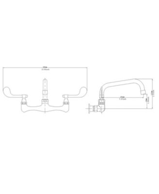 Double Handle 8 in. Swivel Spout 8 in. Center Wall Mount Standard Kitchen Faucet