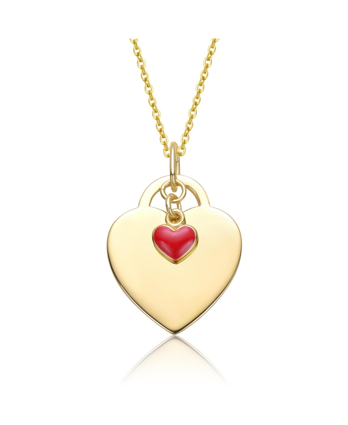 Modern Pendant Necklace with Cubic Zirconia - Gold
