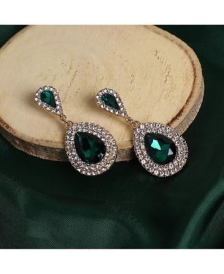 Teardrop Stone Drop Earrings