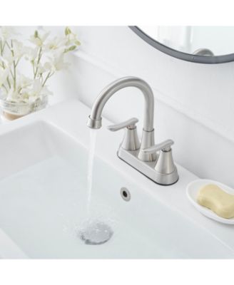 4 in. Centerset 2-Handle High-Arc Bathroom Faucet in Brushed Nickel