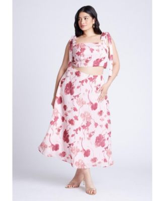 Women's Plus Size Floral Full Skirt