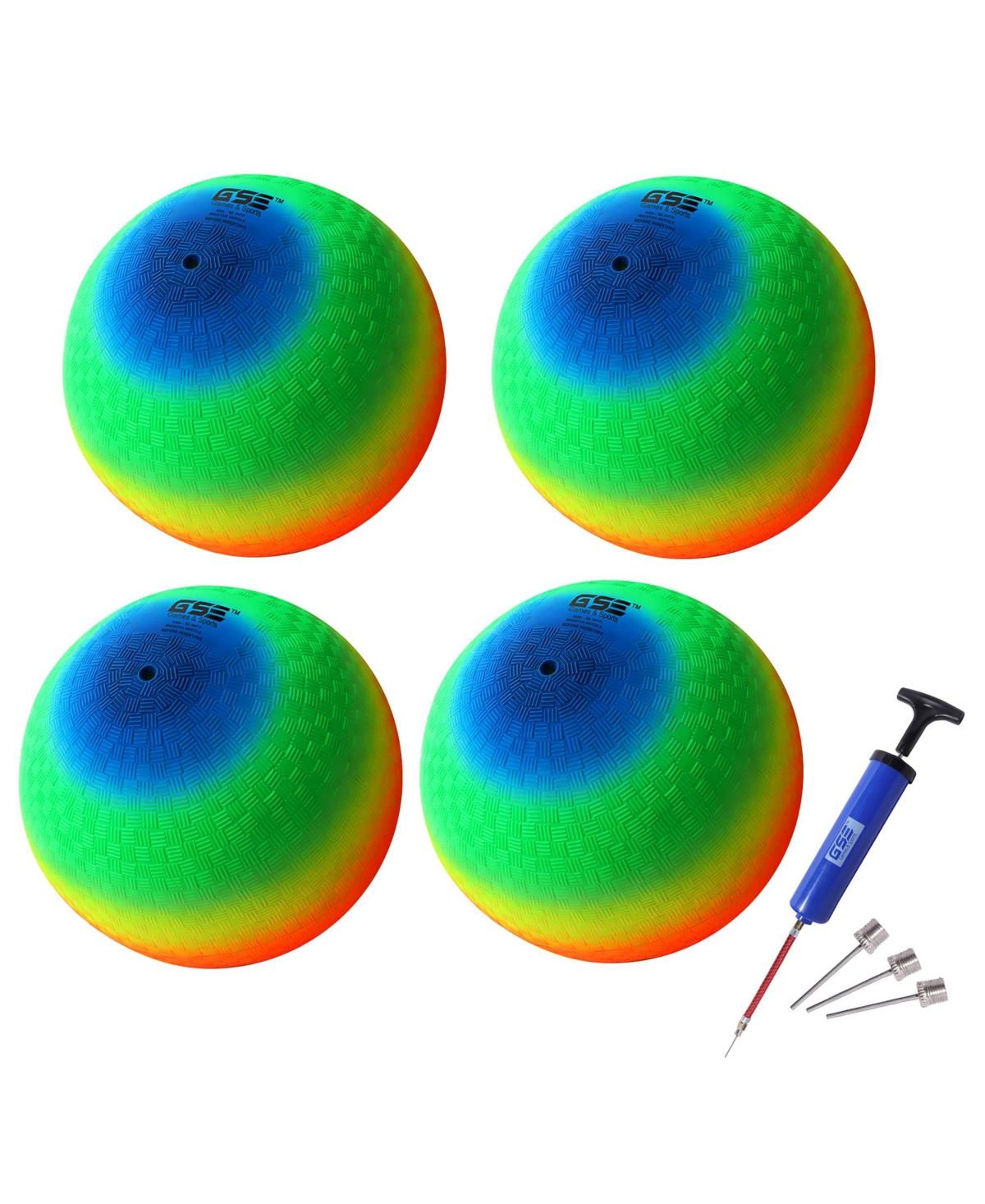 Playground Balls, Kickball, Bouncy Dodge Ball, Handball for Indoor and Outdoor(Rainbow-4 Pack, 8.5-inch)