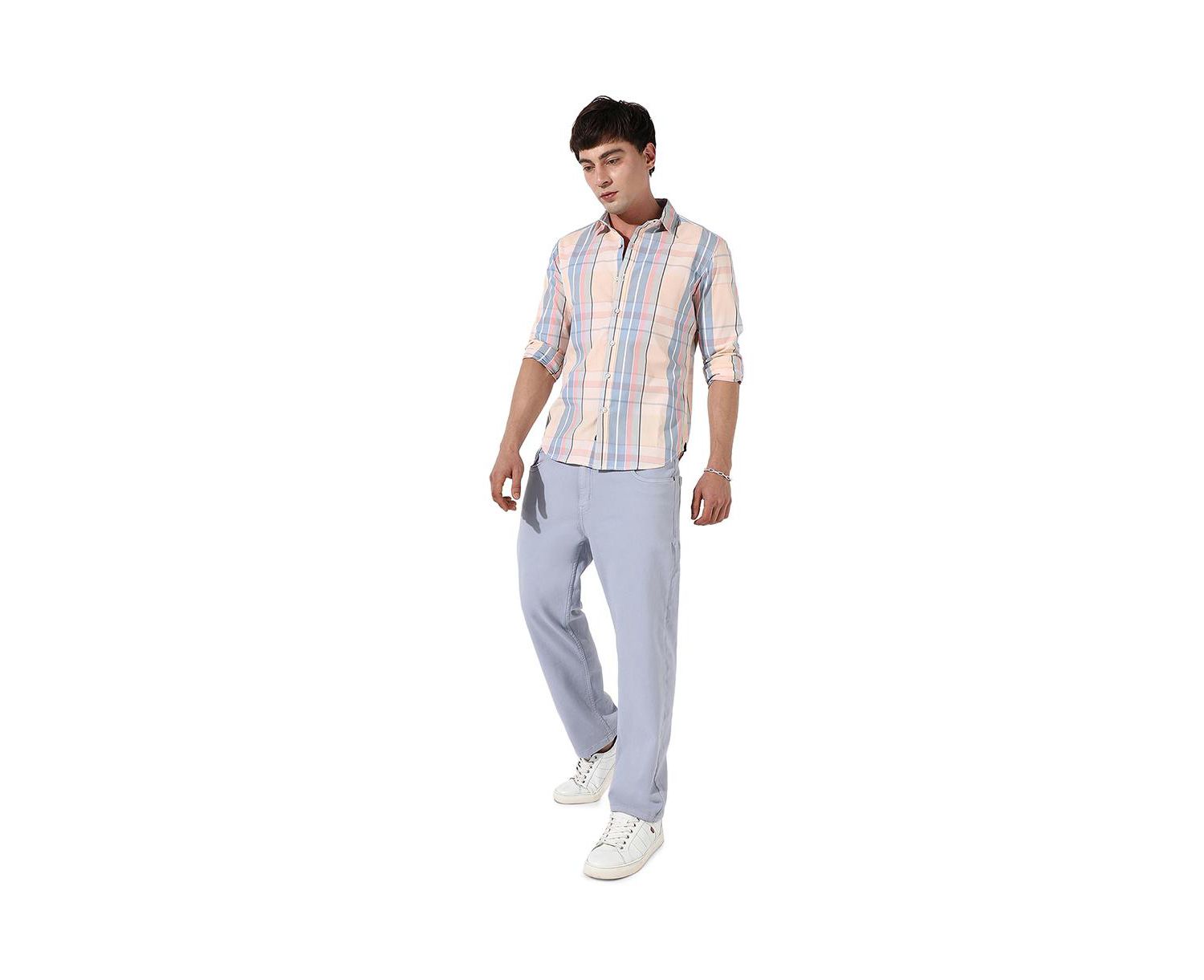 Men's Cotton Plaid Button Up Shirt