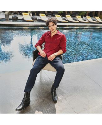 Men's Ruby Red Houndstooth-Tactile Shirt