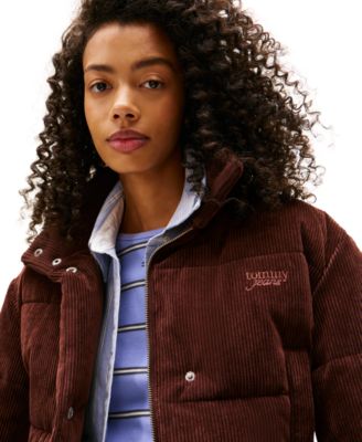 Women's Corduroy Cropped Puffer Jacket
