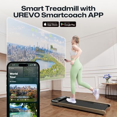 SpaceWalk E4W Walking Pad, Under Desk Treadmill, Smart Compact Treadmill for Home Office,Remote Control, App Workout Tracking 