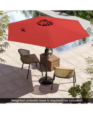 7.5 ft Patio Umbrella Outdoor Heavy Duty Market Umbrella w/ Push Button Tilt Burgundy