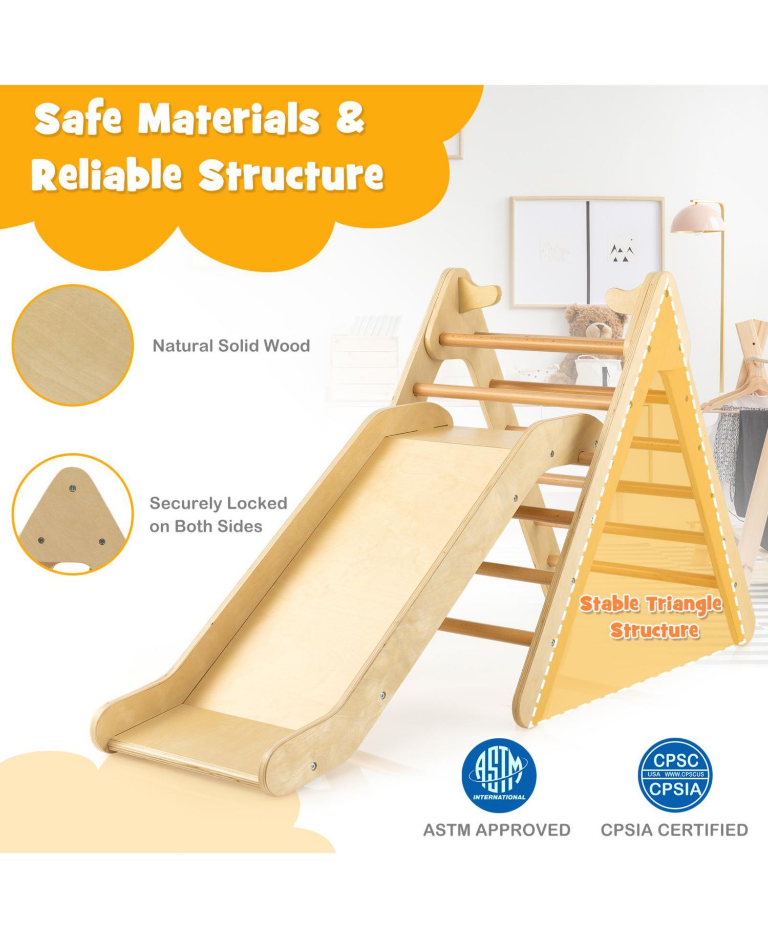 2-in-1 Triangle Climber with Adjustable Slide, 2-Piece Set