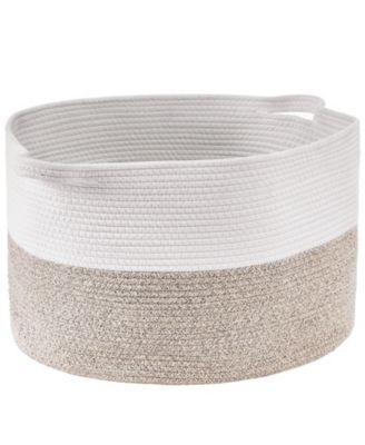 Cotton Rope Storage Basket Woven Organizer Bin for Blankets Towels or Pillows