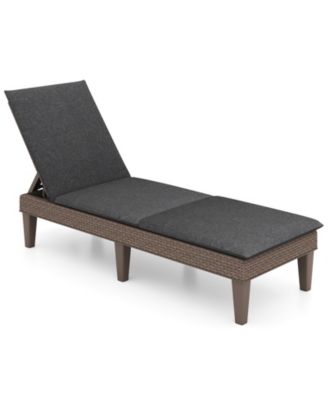 2PCS Patio Lounge Chair Recliner Chair w/ 3-Position Adjustable Backrest & Cushion