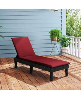 2PCS Patio Lounge Chair Recliner Chair w/ 3-Position Adjustable Backrest & Cushion