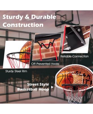 Wall Mounted Fan Backboard With  2 nets  Basketball Hoop and Rim Outdoor Indoor Sports