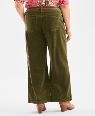 Plus Size Wide-Leg Corduroy Pants, Macy's Exclusive