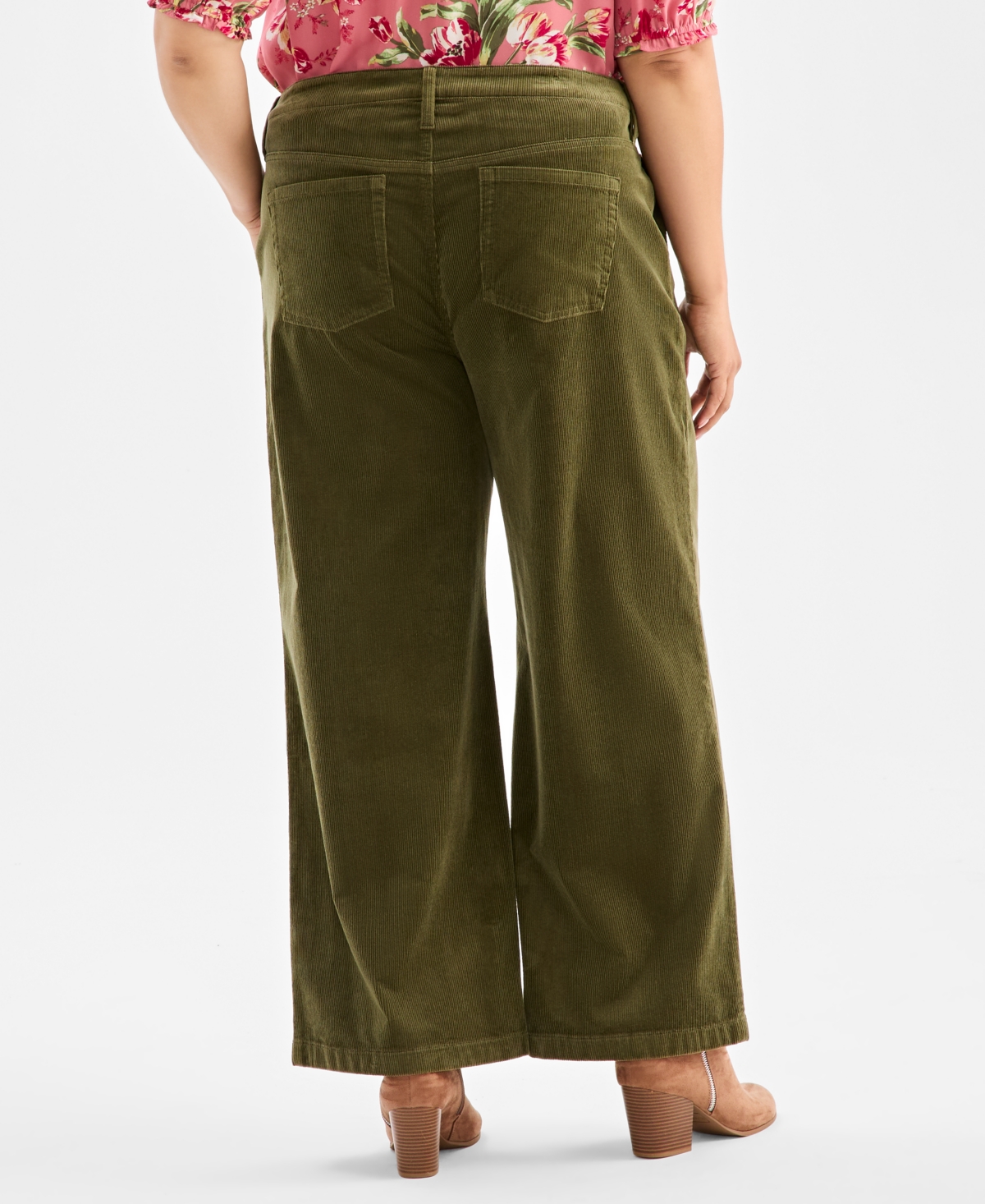 Style & Co Plus Wide-Leg Corduroy Pants, Macy's Exclusive