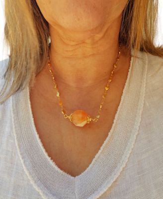 Gemstone Statement Necklace, 16" + 2" extender