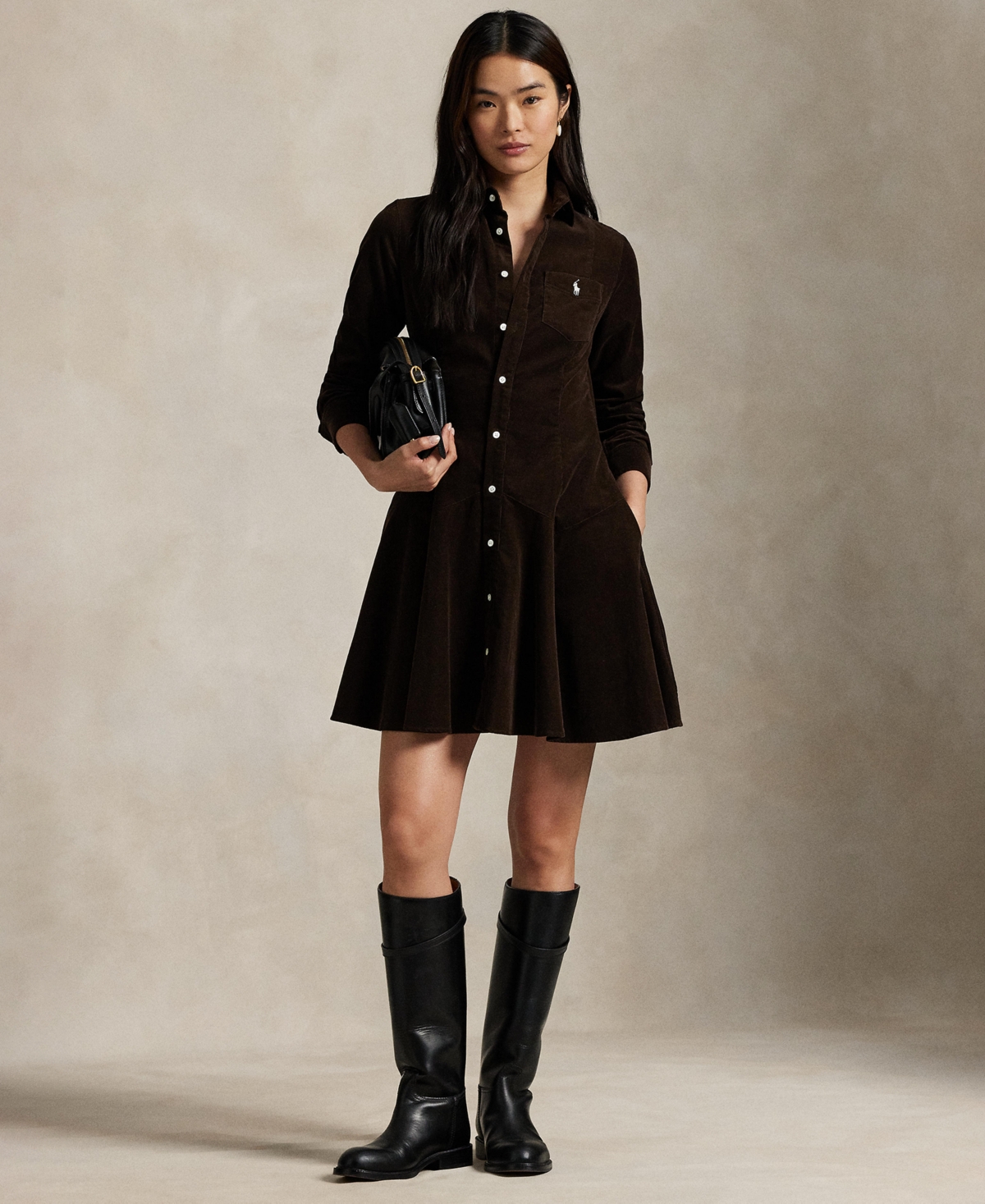 Polo Ralph Lauren Women's Cotton Corduroy A-line Shirtdress
