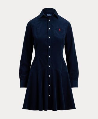 Women's Cotton Corduroy A-Line Shirtdress