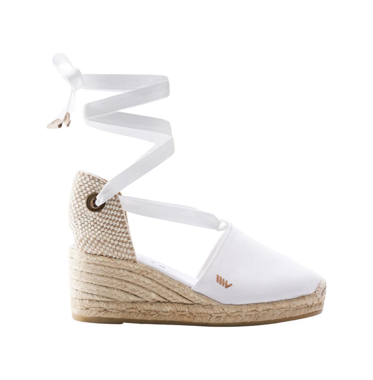 Escala Limited Edition Canvas Espadrille Wedges - White