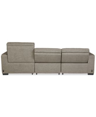 Miren 3-Pc. Fabric Chaise Sectional with 2 Power Headrest Recliners, Exclusively at Macy's