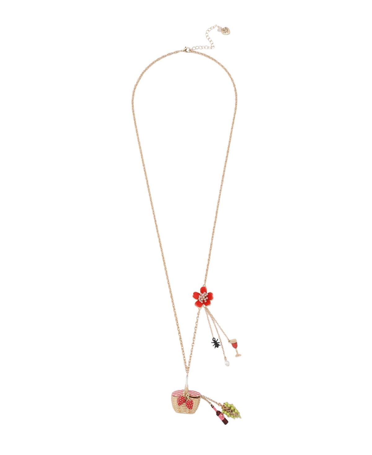 Faux Stone Backyard Picnic Basket Pendant Necklace - Multi, Gold